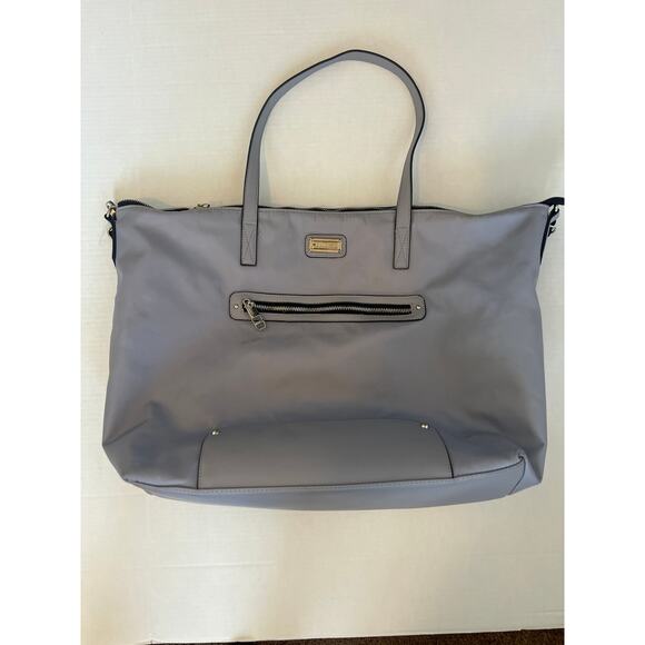 Madden Girl Nylon
Weekender Travel Large Tote Bag Gray and Black - Picture 4 of 11
